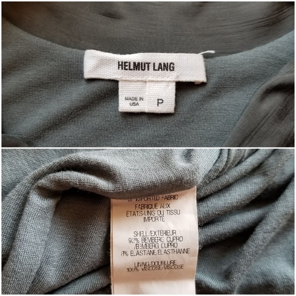 Helmut Lang Grey Shade Draped Dress Ruched Cowl P - Picture 4 of 4